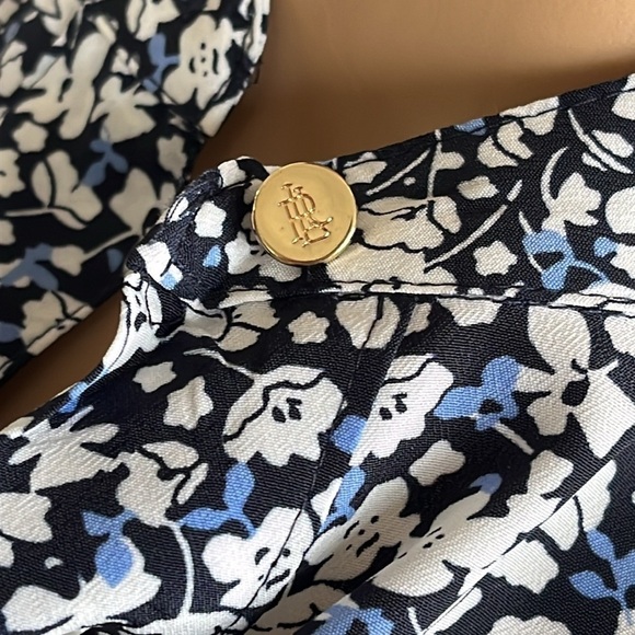 Brand New Lauren Ralph Lauren Paisley Floral 3/4 Sleeve Button Up Collared Dress - Picture 10 of 13